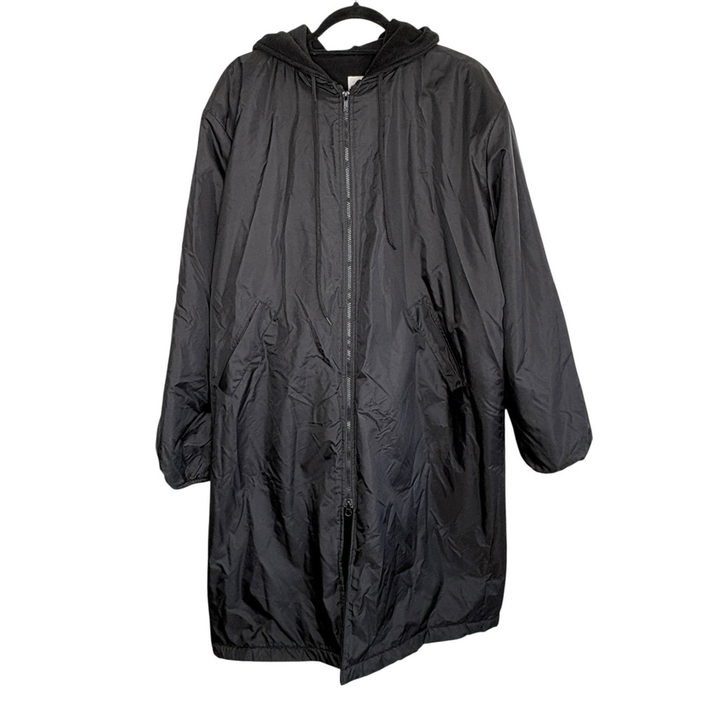 Vintage Swim Parka Fleece Lined Unisex M Long Warm Up Coat Full Zip Oversize USA